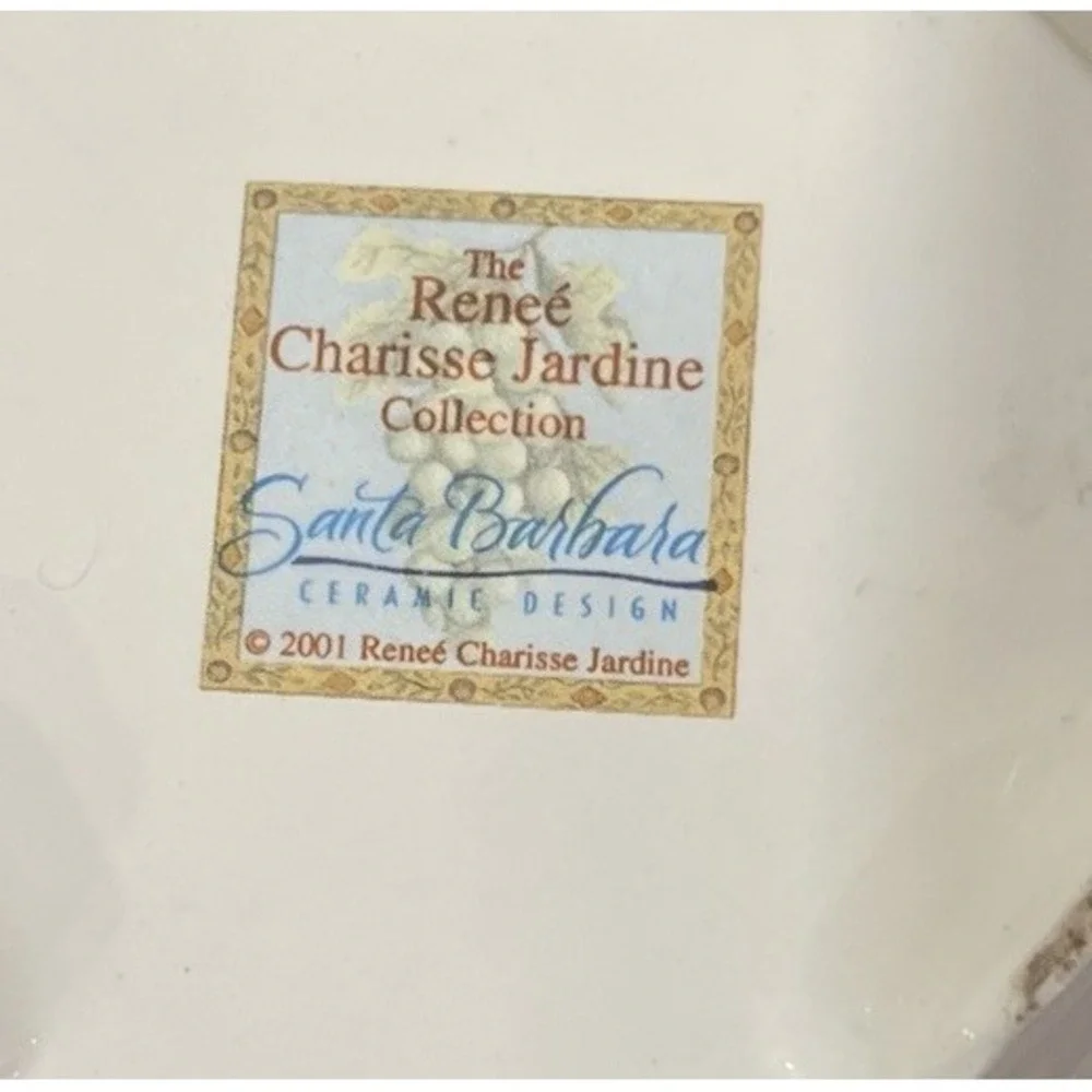 Renée Charisse Jardine Santa Barbara Grapes Ceramic Wine Bottle Coaster 2001